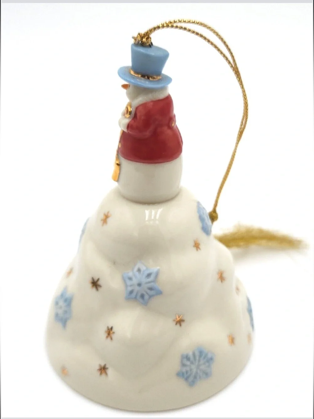 Lenox VTG Snowman on Hill Bell Christmas Ornament 4